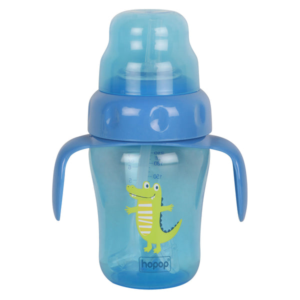 "Safe spill-proof toddler cup – 210 ml sipper with spout and straw"