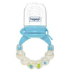 Hopop Baby Food & Fruit Nibbler with Rattle Handle, BPA-Free Mesh Feeder - Blue