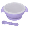 Silicone baby feeding bowl with suction base and spoon