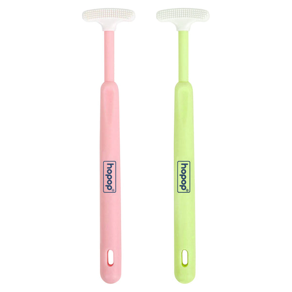 Rounded edge tongue scraper for kids