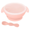 Suction feeding bowl for toddlers with soft silicone spoon
