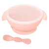 Suction feeding bowl for toddlers with soft silicone spoon