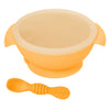 Suction feeding bowl for toddlers with soft silicone spoon