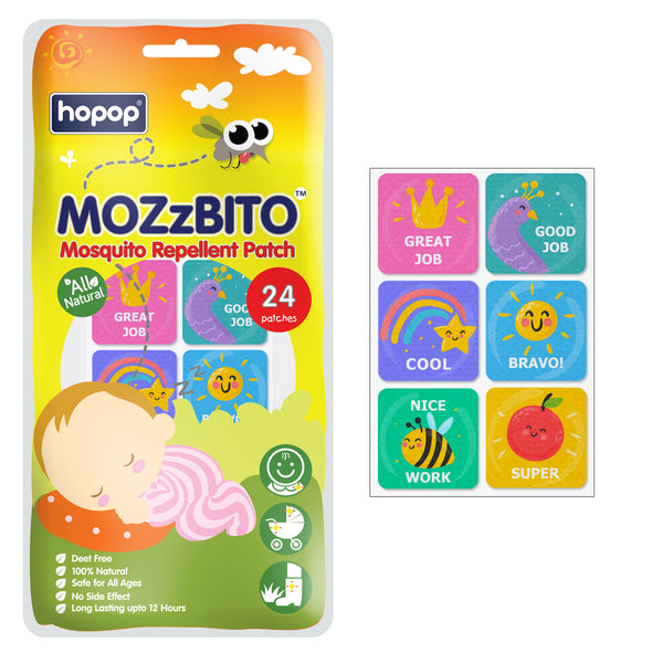 "Safe and natural mosquito protection for kids – MoZzbito repellent patches"