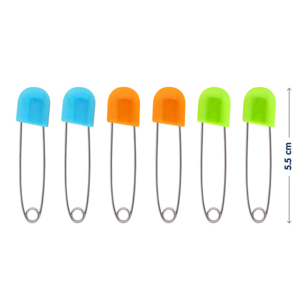 Stainless steel baby nappy pins with colorful head