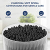 Black Charcoal Spiral Cotton Buds – Paper Stem
