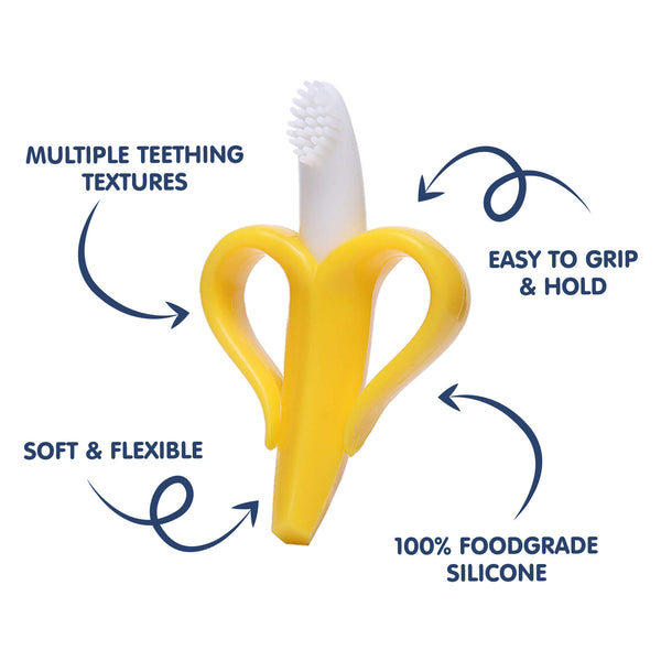 "Baby teething relief toy – silicone banana-shaped easy hold teether"