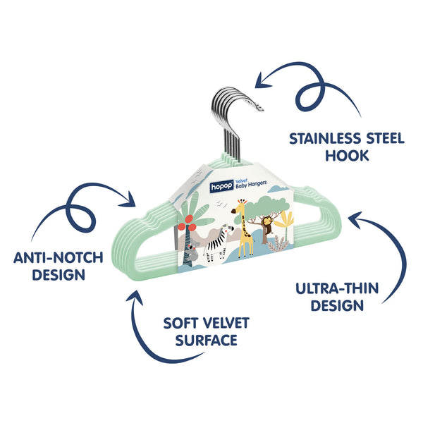 Non-Slip Velvet Baby Clothes Hangers - hopop.in