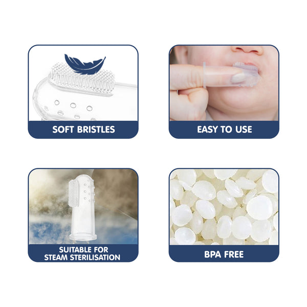 Soft silicone finger brush for newborn gums