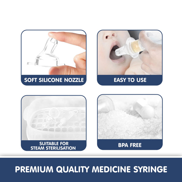 Multipurpose Baby Oral Medicine Dispenser / Feeding Syringe -White - hopop.in