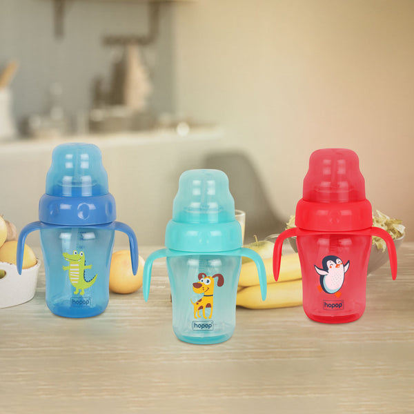 "Leak-resistant 210 ml sipper cup – baby drinking cup with spout and straw"