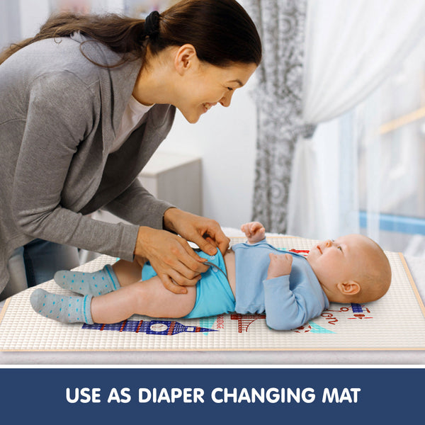 Multipurpose Baby Massage Mat | Waterproof Diaper Changing Mat - London