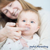 Baby oral care finger brush for gentle cleaning