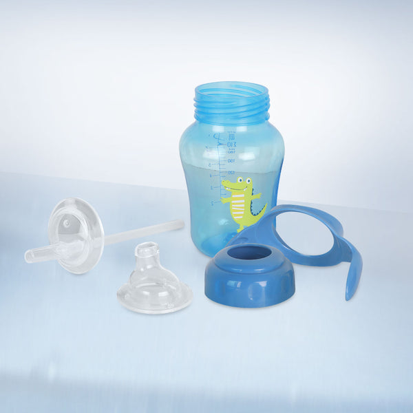 "Safe spill-proof toddler cup – 210 ml sipper with spout and straw"