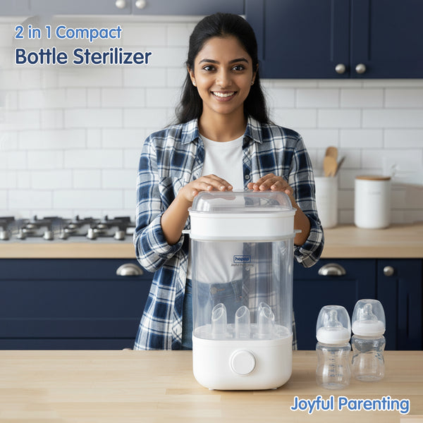 2-in-1 Baby Bottle Steam Sterilizer – Compact & Travel-Friendly