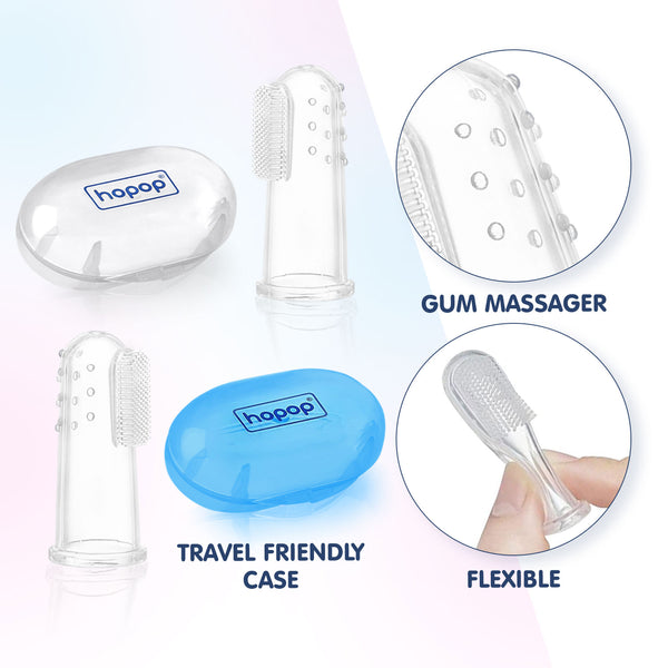 Finger toothbrush set for newborns and infants