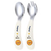 "Baby feeding cutlery set – stainless steel spoon and fork with travel case"