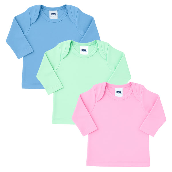 HOPOP baby full sleeve vests pack of 3 with envelope neck design