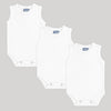 "Baby cotton round neck sleeveless romper – pack of 3 soft infant rompers"