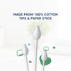 Hopop Safety Tips Cotton Buds, Gentle, Safe & Eco-Friendly - 60 Pcs