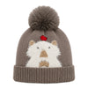 Kids Woolen Cap with Cute Bear Design, Warm Winter Beanie with Soft Pom Pom and Ribbed Folded Cuff for Boys & Girls (3-6 Years)