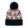 Baby Woolen Cap with Fur Lining, Truck Design Warm Knitted Faux Fur Pom Pom Winter Beanie for Boys & Girls (3-6 Years)