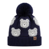 Baby Woolen Cap with Fur Lining, Teddy Bear Design Warm Knitted Pom Pom Winter Beanie for Boys & Girls (3-6 Years)