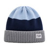 Baby Woolen Cap with Fur Lining, Colour Block Design Warm Knitted Winter Beanie for Boys & Girls (2-4 Years)