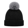 Baby Woolen Cap with Fur Lining, Star Design Warm Knitted Pom Pom Winter Beanie for Boys & Girls (1-3 Years)