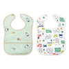 Easy-Clean Waterproof Baby Apron Bib with Crumb Catcher - Pack of 2