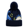 Kids Woolen Cap with Fur Lining, Dinosaur Design Warm Knitted Faux Fur Pom Pom Winter Beanie for Boys & Girls (3-6 Years)