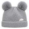 Baby Woolen Cap with Fur Lining, Zigzag Design Warm Knitted Faux Fur Pom Pom Winter Beanie for Boys & Girls (1-3 Years)