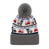 Baby Woolen Cap with Fur Lining, Truck Design Warm Knitted Faux Fur Pom Pom Winter Beanie for Boys & Girls (3-6 Years)