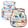 Easy-Clean Waterproof Crumb Catcher Baby Bib | Large - Pack of 2