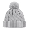 Baby Woolen Cap with Fur Lining, Cable Knit Design Warm Knitted Pom Pom Winter Beanie for Boys & Girls (1-3 Years)