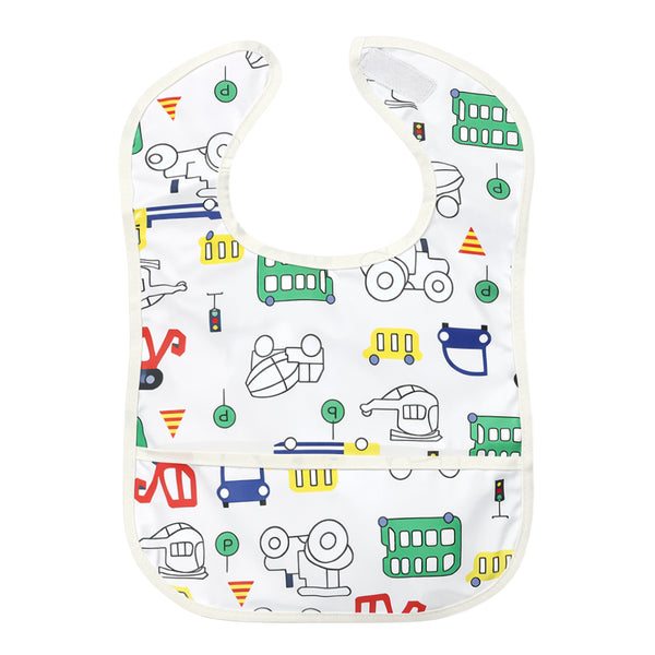 Easy-Clean Waterproof Baby Apron Bib with Crumb Catcher