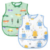 Easy-Clean Waterproof Crumb Catcher Baby Bib | Large - Pack of 2