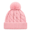 Baby Woolen Cap with Fur Lining, Cable Knit Design Warm Knitted Pom Pom Winter Beanie for Boys & Girls (1-3 Years)