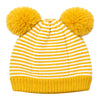 Kids Woolen Cap with Fur Lining, Striped Design Warm Knitted Double Pom Pom Winter Beanie for Boys & Girls (3-6 Years)