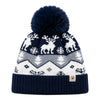 Baby Woolen Cap with Fur Lining, Reindeer Design Warm Knitted Pom Pom Winter Beanie for Boys & Girls (2-4 Years)