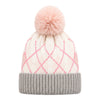 Kids Woolen Cap with Fur Lining, Argyle Design Warm Knitted Faux Fur Pom Pom Winter Beanie for Boys & Girls (3-6 Years)