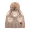 Baby Woolen Cap with Fur Lining, Teddy Bear Design Warm Knitted Pom Pom Winter Beanie for Boys & Girls (3-6 Years)