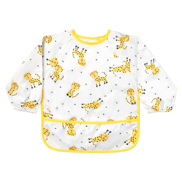 Waterproof Full Sleeve Baby Bib with Food Catcher Pocket – Apron Style