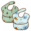 Easy-Clean Waterproof Crumb Catcher Baby Bib - Pack of 2