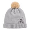 Baby Woolen Cap with Fur Lining, Embroidered Teddy Bear Design Warm Knitted Winter Beanie for Boys & Girls (2-4 Years)