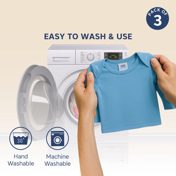 HOPOP baby full sleeve vests pack of 3 with envelope neck design