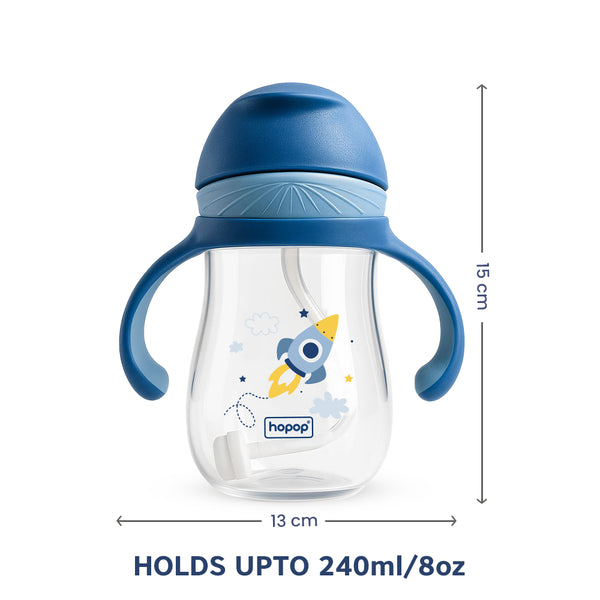 Hopop Soft Silicone Straw Sipper Cup - 240ml