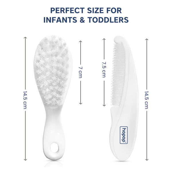 Gentle baby grooming set with comb and brush