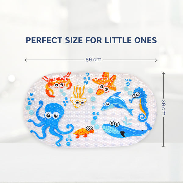 Non-Slip Cartoon Bath Mat for Kids – Soft & Safe Shower