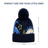 Kids Woolen Cap with Fur Lining, Dinosaur Design Warm Knitted Faux Fur Pom Pom Winter Beanie for Boys & Girls (3-6 Years)